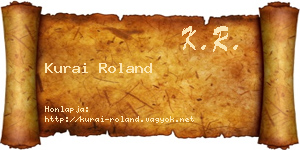 Kurai Roland névjegykártya